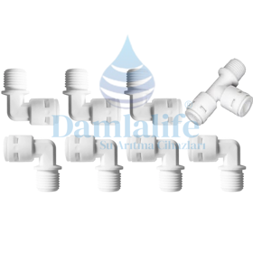 Su Arıtma Cihazı Filtre Bağlantı L Dirsek Set Dişli Quick Sistem