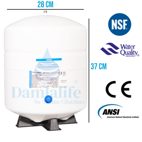 12 Litre 3.2 Galon White Su Arıtma Tankı RO-132